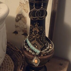 Vintage Etched Brass Vase
